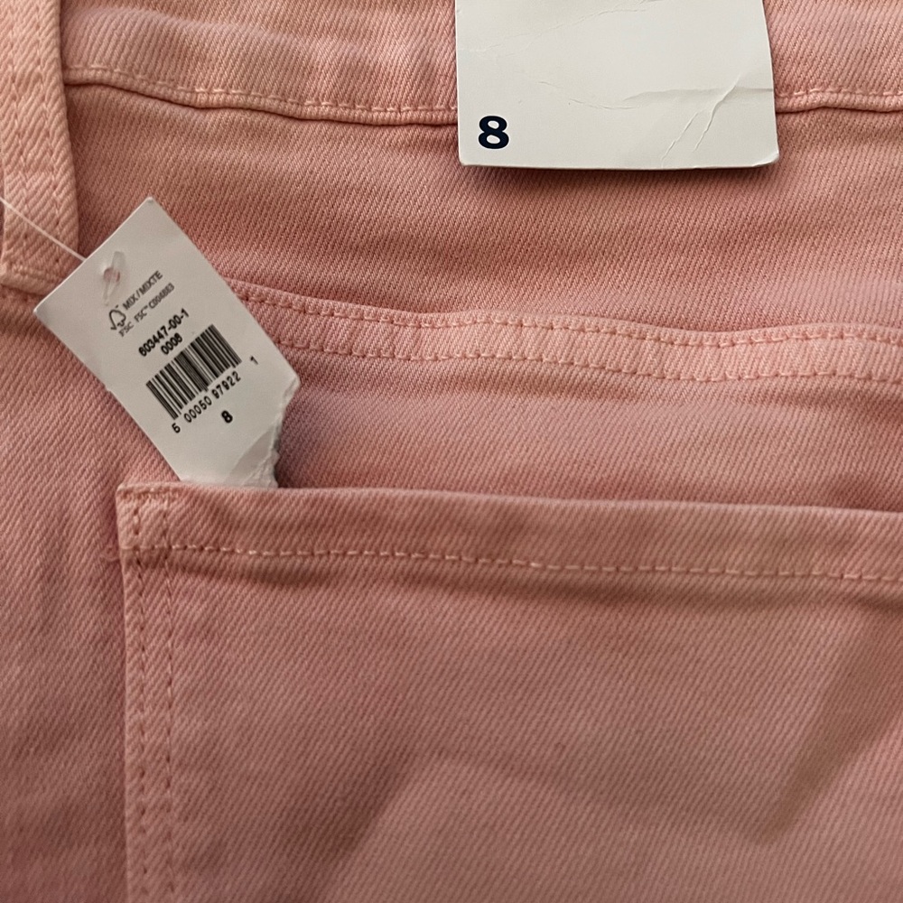 Pink denim skirt